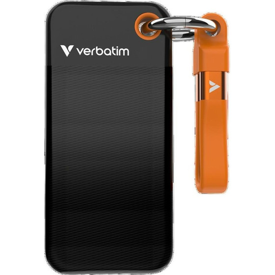 Verbatim External Drive Pocket Ssd 512GB - Keychain With USB-C Cable 3.2 gen.2 Black Orange - (32285)