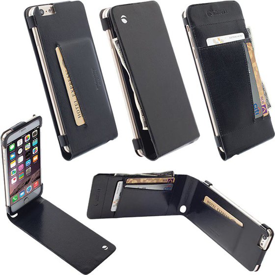 ���� IPHONE 6S PLUS/6 PLUS 5.5 LEATHER WALLET CASE KALMAR BLACK KRUSELL