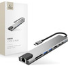 Tech-Protect HB09 Hub Adapter 8IN1 TYPE-C + USB-A3.0 + USB-C3.0 + Hdmi 4K 60HZ + SD/Tf + PD100W + RJ45 1000MB/S Space GREY