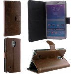 ���� SAMSUNG N910 NOTE 4 LEATHER PREMIUM BOOK+PC STAND BROWN