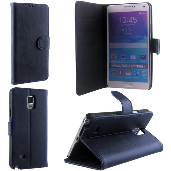 ���� SAMSUNG N910 NOTE 4 LEATHER PREMIUM BOOK + PC STAND BLUE