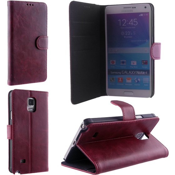 ���� SAMSUNG N910 NOTE 4 LEATHER PREMIUM BOOK+PC STAND RED