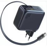 Baseus Wall Charger Enercore CJ11, 100W, 5A, 1 x USB-C - 2 x USB-C, With USB-C Cable, Black - (E0120M00)