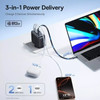 Baseus Wall Charger Enercore CJ11, 100W, 5A, 1 x USB-C - 2 x USB-C, With USB-C Cable, Black - (E0120M00)