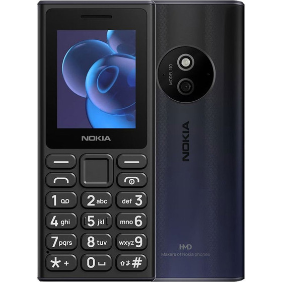 Nokia ������ �� ������� 110 (2024) 2G 2.0in Dual Sim 4MB/16MB (V2) (TA-1694) Black Gr - (HC1000065)