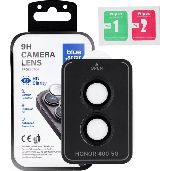 Blue Star Camera Lens Protector Easy Install For Honor 400 black