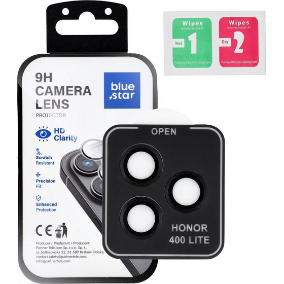 Blue Star Camera Lens Protector Easy Install For Honor 400 Lite black