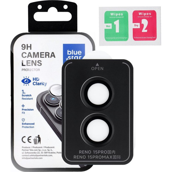 Blue Star Camera Lens Protector Easy Install For Oppo Reno 15 Pro black