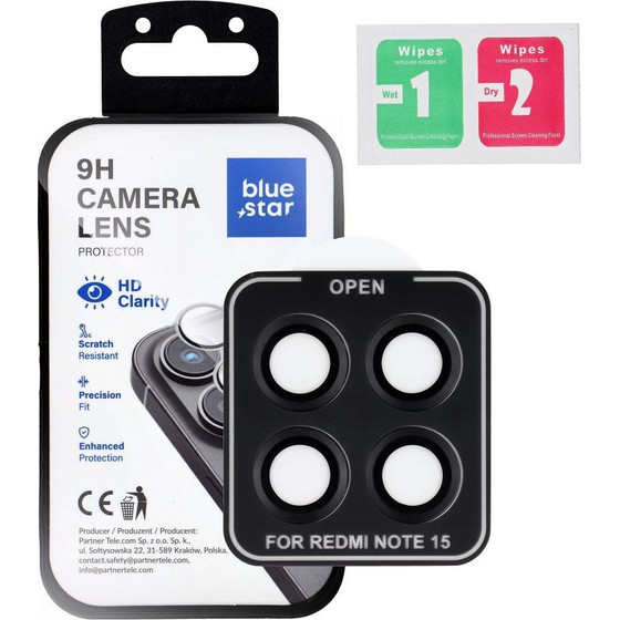 Blue Star Camera Lens Protector Easy Install For Xiaomi Redmi Note 15 15 5G black