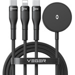 Veger Cable 3in1 Usb C To Lightning / Typ C / Iwatch / Sam Watch 3A 92W V730 1,5 m black