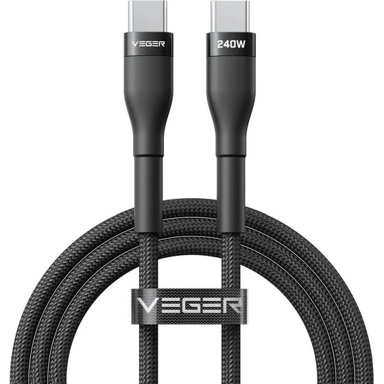 Veger Cable Typ C To Typ C Pd 5A 240W CC03 1,5 m black