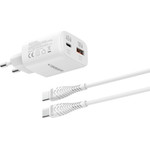 Veger Phone Charger Usb A + Type C Pd Super Charge Pps 45W + Data Cable Type C To C 100W TR101 white