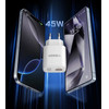 Veger Phone Charger Usb A + Type C Pd Super Charge Pps 45W + Data Cable Type C To C 100W TR101 white