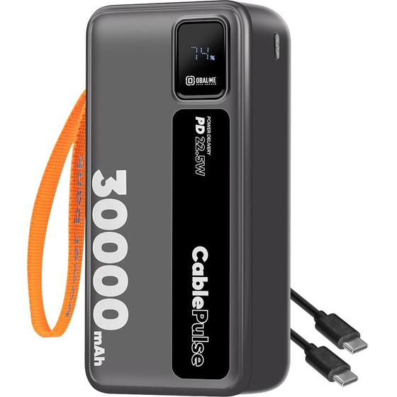 OBAL:Me Cablepulse Powerbank 30000mAh 22,5W Black - (OMPWBC30K)