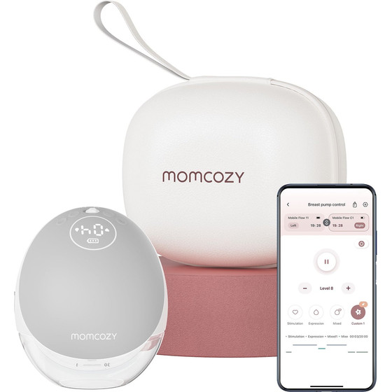 MOMCOZY M9 Single Electric Breast Pump Gray, 150ml - (BP288-GR70BA-A)