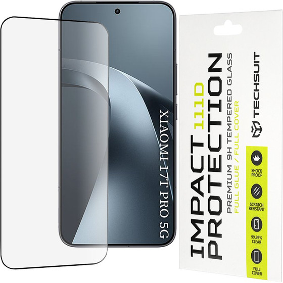 Techsuit - 111D Full Cover / Full Glue Glass - Xiaomi 17T Pro - Black