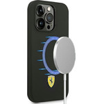Ferrari Iphone 14 Pro 6,1bLack Hardcase Silicone Metal Logo Magsafe - (FESSIHMP14LBK)