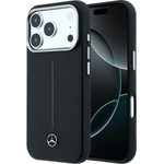 MERCEDES Case Leather Semi Wrap Iconic Line Magsafe For Iphone 17 Pro Black - (MEHMP17L25PFWSTK)