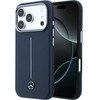 MERCEDES Case Leather Semi Wrap Iconic Line Magsafe For Iphone 17 Pro Max Navy - (MEHMP17X25PFWSTV)