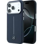 MERCEDES Case Leather Semi Wrap Iconic Line Magsafe For Iphone 17 Pro Max Navy - (MEHMP17X25PFWSTV)