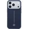 MERCEDES Case Leather Semi Wrap Iconic Line Magsafe For Iphone 17 Pro Navy - (MEHMP17L25PFWSTV)