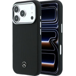 MERCEDES Case Leather Semi Wrap Wood Effect Magsafe For Iphone 17 Pro Max Black - (MEHMP17X25PFWGRK)