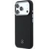 MERCEDES Case Leather Semi Wrap Wood Effect Magsafe For Iphone 17 Pro Max Black - (MEHMP17X25PFWGRK)
