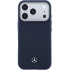 MERCEDES Case Leather Semi Wrap Wood Effect Magsafe For Iphone 17 Pro Max Navy - (MEHMP17X25PFWWPV)