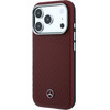 MERCEDES Case Leather Semi Wrap Wood Effect Magsafe For Iphone 17 Pro Max Red - (MEHMP17X25PFWWPR)