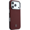 MERCEDES Case Leather Semi Wrap Wood Effect Magsafe For Iphone 17 Pro Red - (MEHMP17L25PFWWPR)