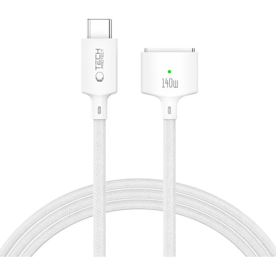 Tech-Protect MMC01 Ultraboost Magnetic Macbook Cable TYPE-C To Magsafe 3 140W 200CM WHITE