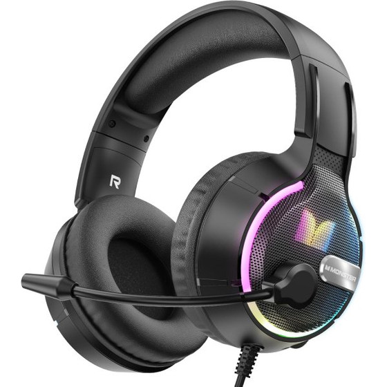 Monster Gaming 3.5mm Headset Mission 320, RGB, 1.9m, Black - (123299-00)