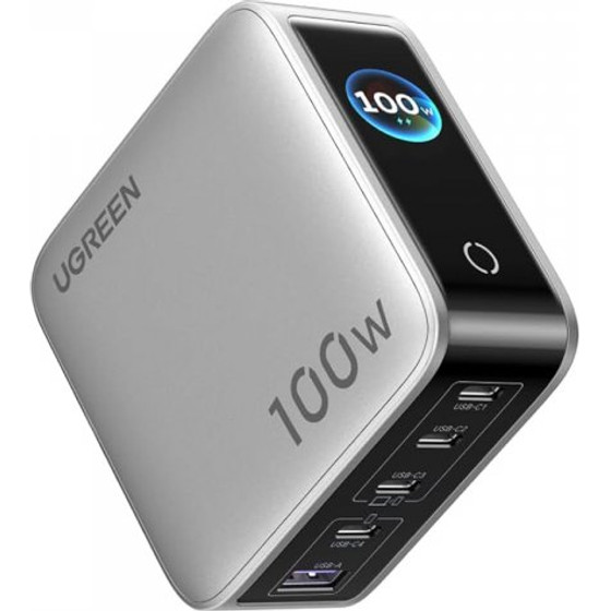 Ugreen Wall Charger X773 (65620B), 100W, 1 x USB-A - 4 x USB-C, Grey