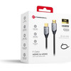 FORCELL Cable Hdmi 2.1 Cafule 8K 60Hz / 4K 120Hz - Ultra High Speed, HDR, eARC, VRR, 48GBps 2 m black