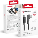 FORCELL Cable Usb C To Usb C F-Energy QC4.0 Pd 3A 60W Cafule 90� 1,2 m CC-1DEg black