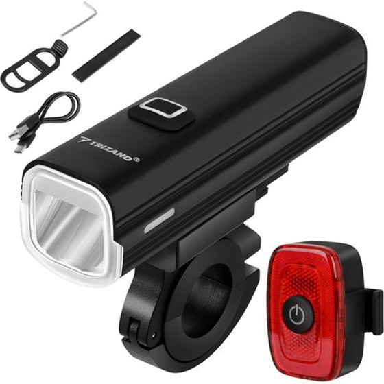 Trizand 1000lm Led Bike Light + Rear Light - (19141-0)