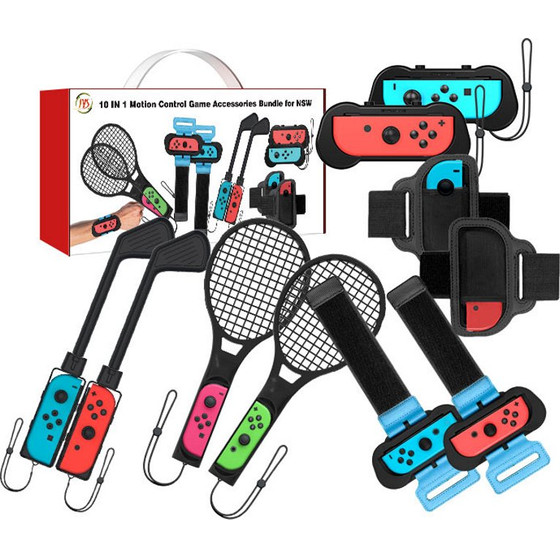 Jys NS215 Sports Bundle ��� Nintendo Switch 10 �� 1 (Armband/������/�����/Handle Grip/Leg Strap) - (03725)