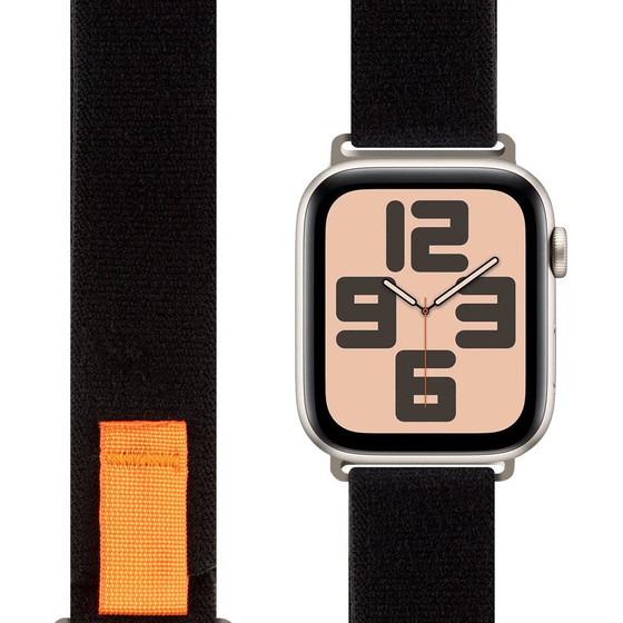 OBAL:Me Textile Strap For Apple Watch 42-49mm M-L Black/Orange - (57983126806)