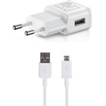 Samsung EP-TA200EWe + ECB-DU4EWe 15W Travel Charger + Microusb Data Cable White (Oob Bulk) - (57983113735)