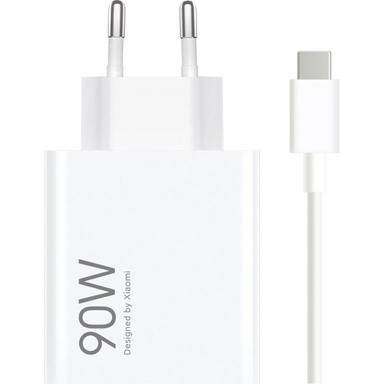 Xiaomi MDY-15-Ek USB-A 90W Travel Charger + USB-C 6A Data Cable White (Bulk) - (57983128485)