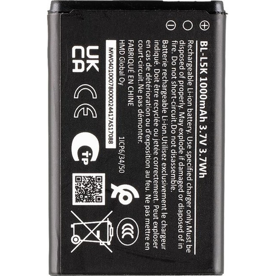 Compatible BL-L5K Battery For Nokia 1000mAh Li-Ion OEM - (57983129701)