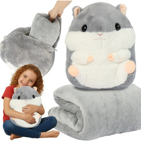 Kruzzel Hamster - Pillow With Blanket 2 In 1 25638 - (18678-0)