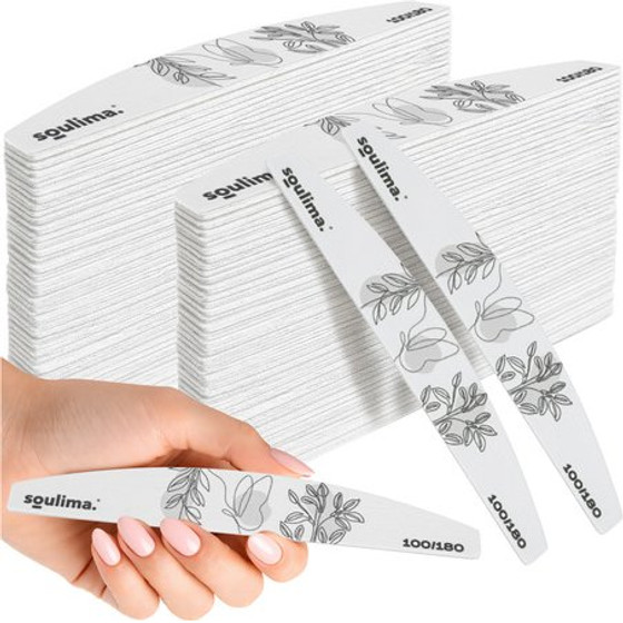 Soulima Slim Nail File - Boat Shape 100 Pcs - (19014-0)