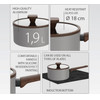 MAESTRO 18cm Saucepan With lid, 1.9L Grey - (MR-1211-18S)