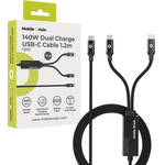 Mobile Origin 140W Dual Charge USB-C Cable 1.2 m CB10 - (MO-140WDCH-CB10)