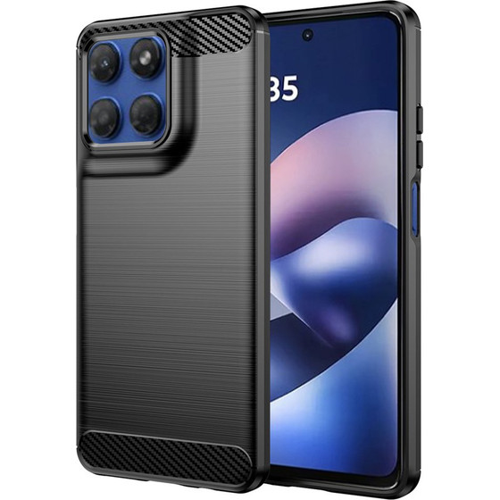 Techsuit - Carbon Silicone - Motorola Moto G37 / G37 Power / G47 / G57 Power / G67 Power - Black