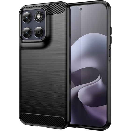Techsuit - Carbon Silicone - Motorola Moto G87 / G77 / G67 - Black