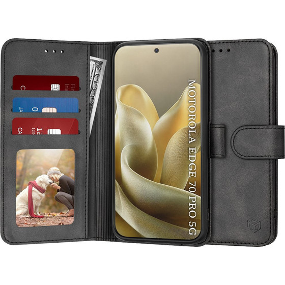 Techsuit - Diary Book - Motorola Edge 70 Pro - Black
