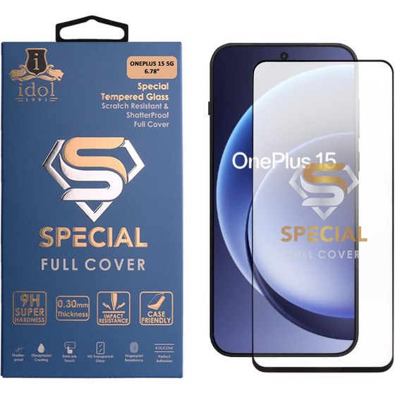Idol 1991 Special Tempered Glass Oneplus 15 5G 6.78INch 9H 0.25mm Full Cover Finger Unlock Full Glue BLACK