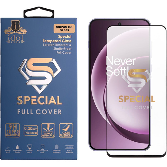 Idol 1991 Special Tempered Glass Oneplus 15R 5G 6.83INch 9H 0.25mm Full Cover Finger Unlock Full Glue BLACK